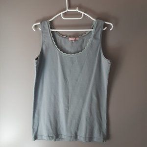 🌞 La Ligna European Brand Grey Cotton Spandex Tank Top Size Medium